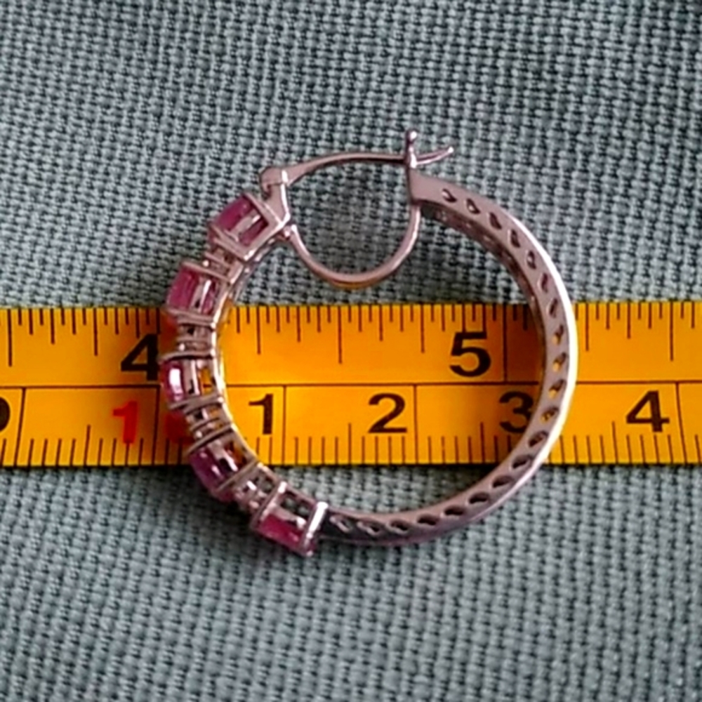 🌺ILAKAKA HOT PINK SAPPHIRE EARRING'S 🌺 - Picture 4 of 6